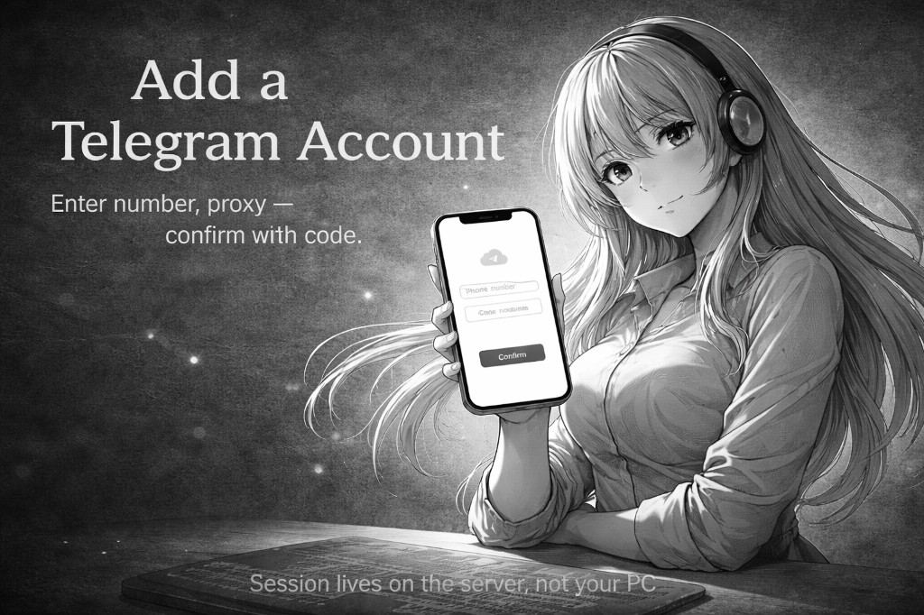 Добавь Telegram-аккаунт